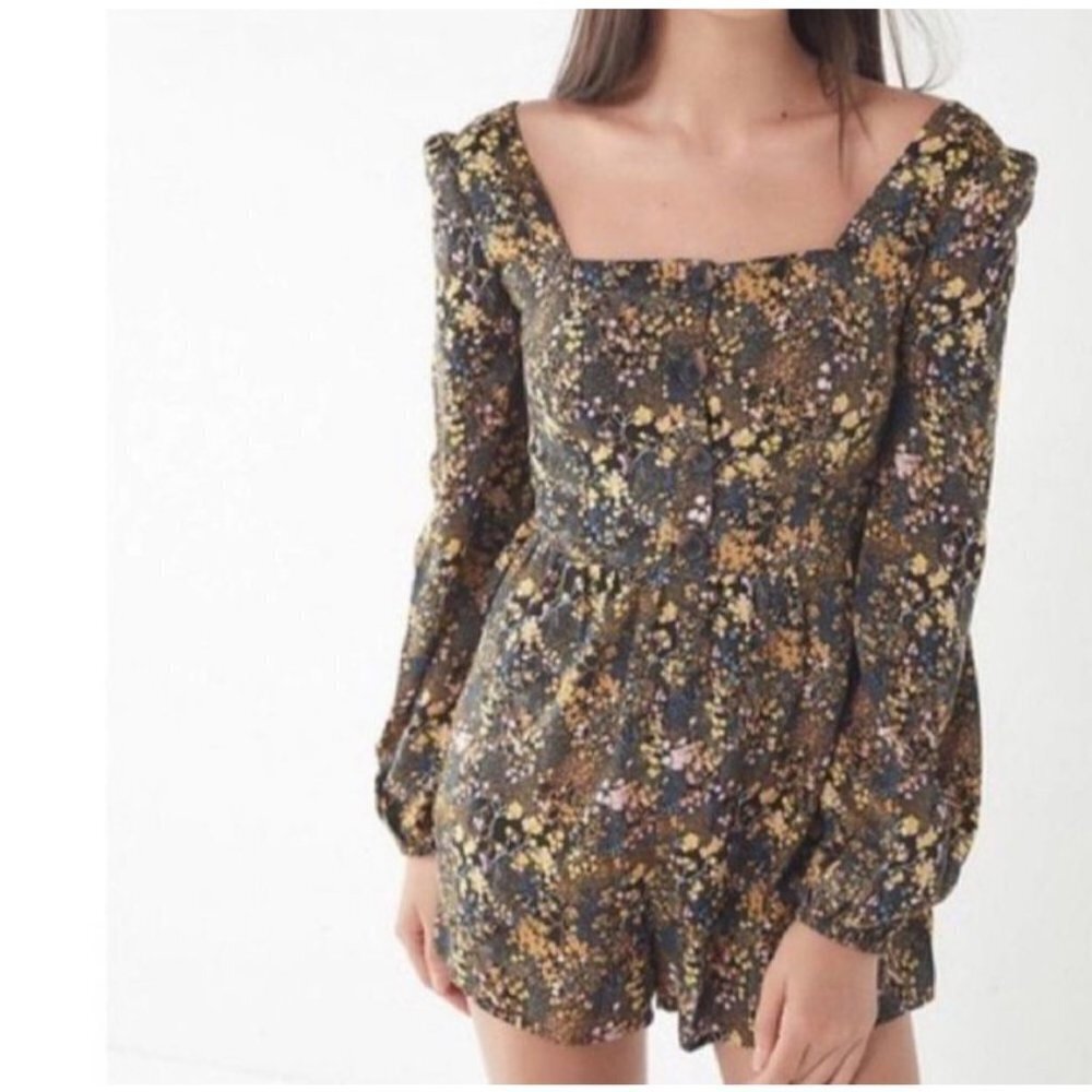 Urban Outfitters Boho Floral Long Sleeved Romper S